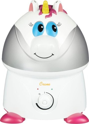 CRANE - 1 Gal. Adorable Ultrasonic Cool Mist Humidifier for Medium to Large Rooms up to 500 sq. ft. - Unicorn - White/Pink_0
