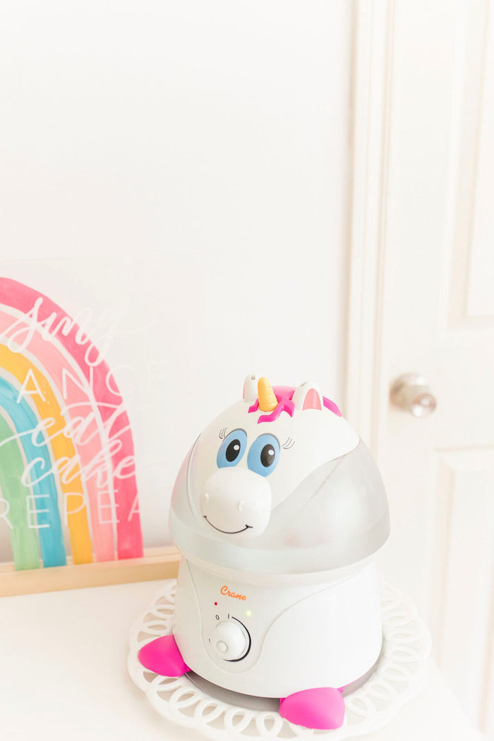 CRANE - 1 Gal. Adorable Ultrasonic Cool Mist Humidifier for Medium to Large Rooms up to 500 sq. ft. - Unicorn - White/Pink_4