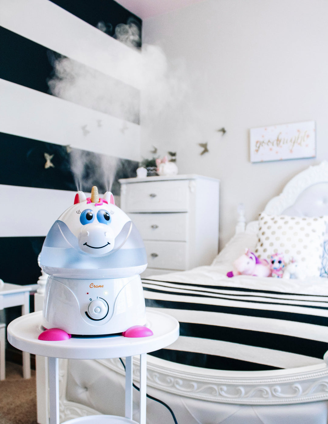 CRANE - 1 Gal. Adorable Ultrasonic Cool Mist Humidifier for Medium to Large Rooms up to 500 sq. ft. - Unicorn - White/Pink_7