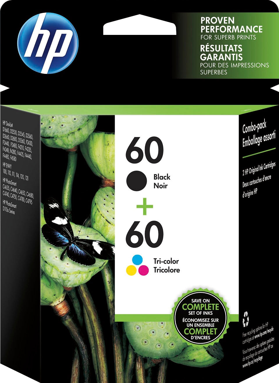 HP - 60 2-Pack Standard Capacity Ink Cartridges - Black & Tri-Color_1