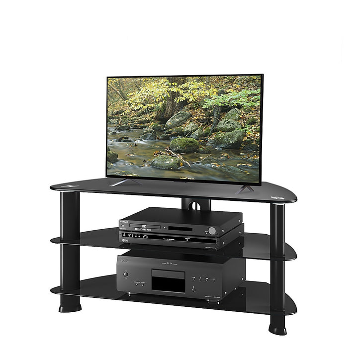 CorLiving - Satin Black Glass TV Stand, for TVs up to 43" - Satin Black_2