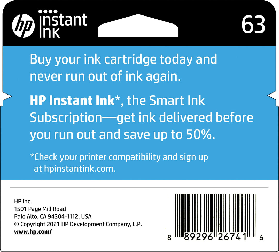 HP - 63 Standard Capacity Ink Cartridge - Black_2
