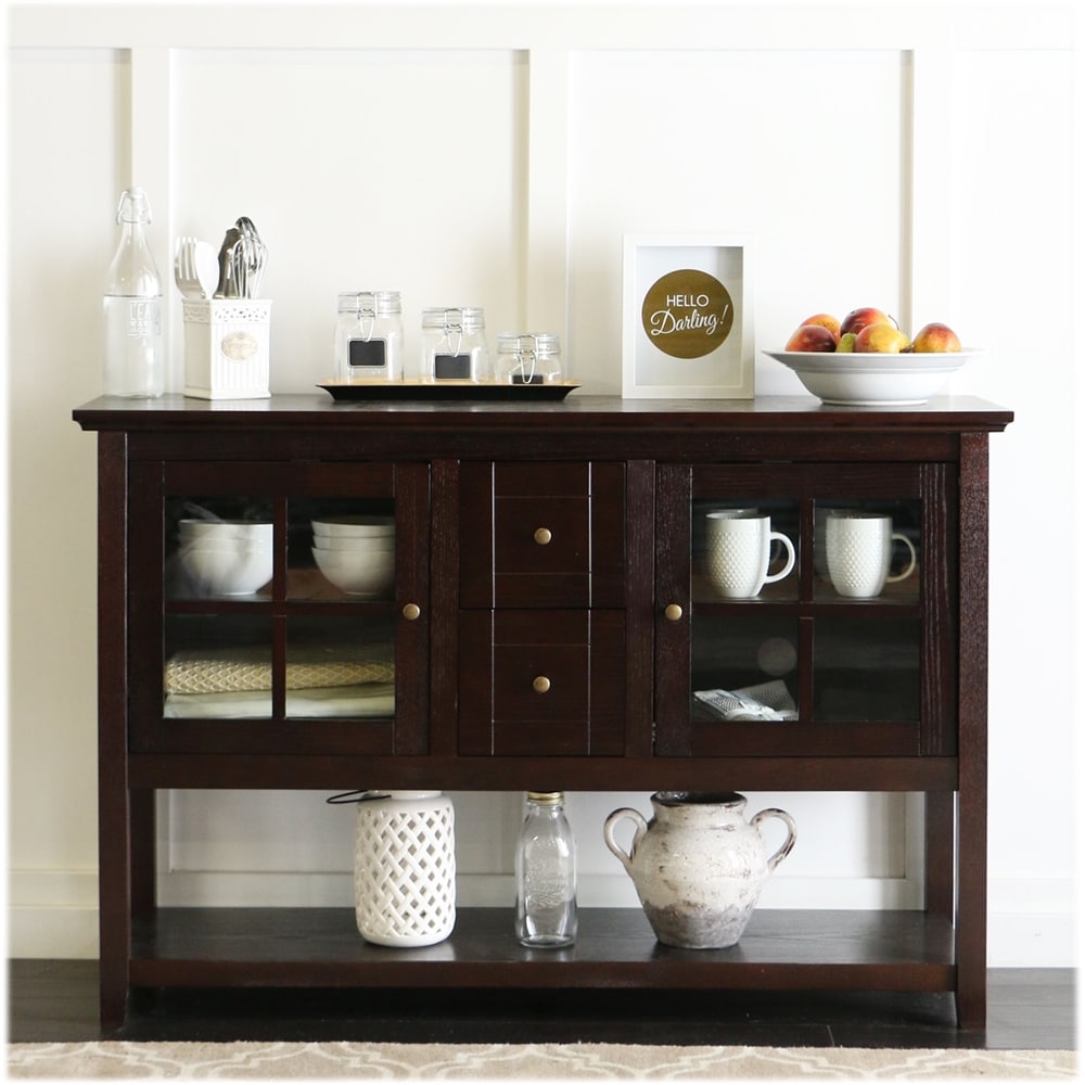Walker Edison - Transitional TV Stand / Buffet for TVs up to 55" - Espresso_7