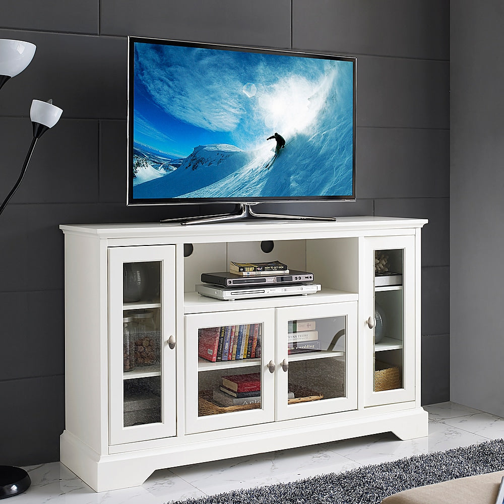 Walker Edison - Tall Sound Bar TV Stand for Most Flat-Panel TV's up to 60" - White_4