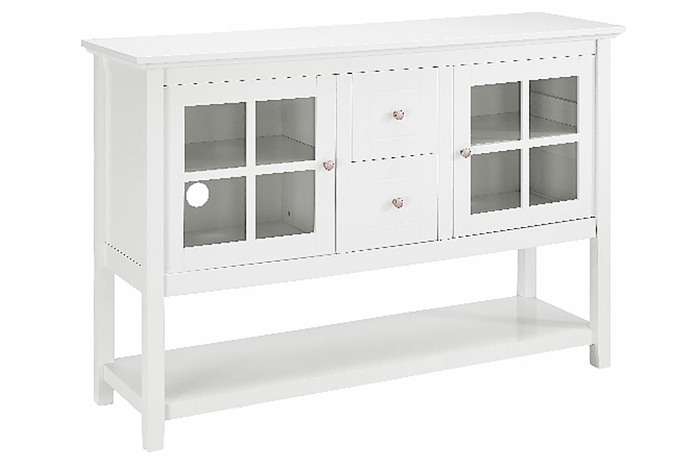 Walker Edison - Transitional TV Stand / Buffet for TVs up to 55" - White_1