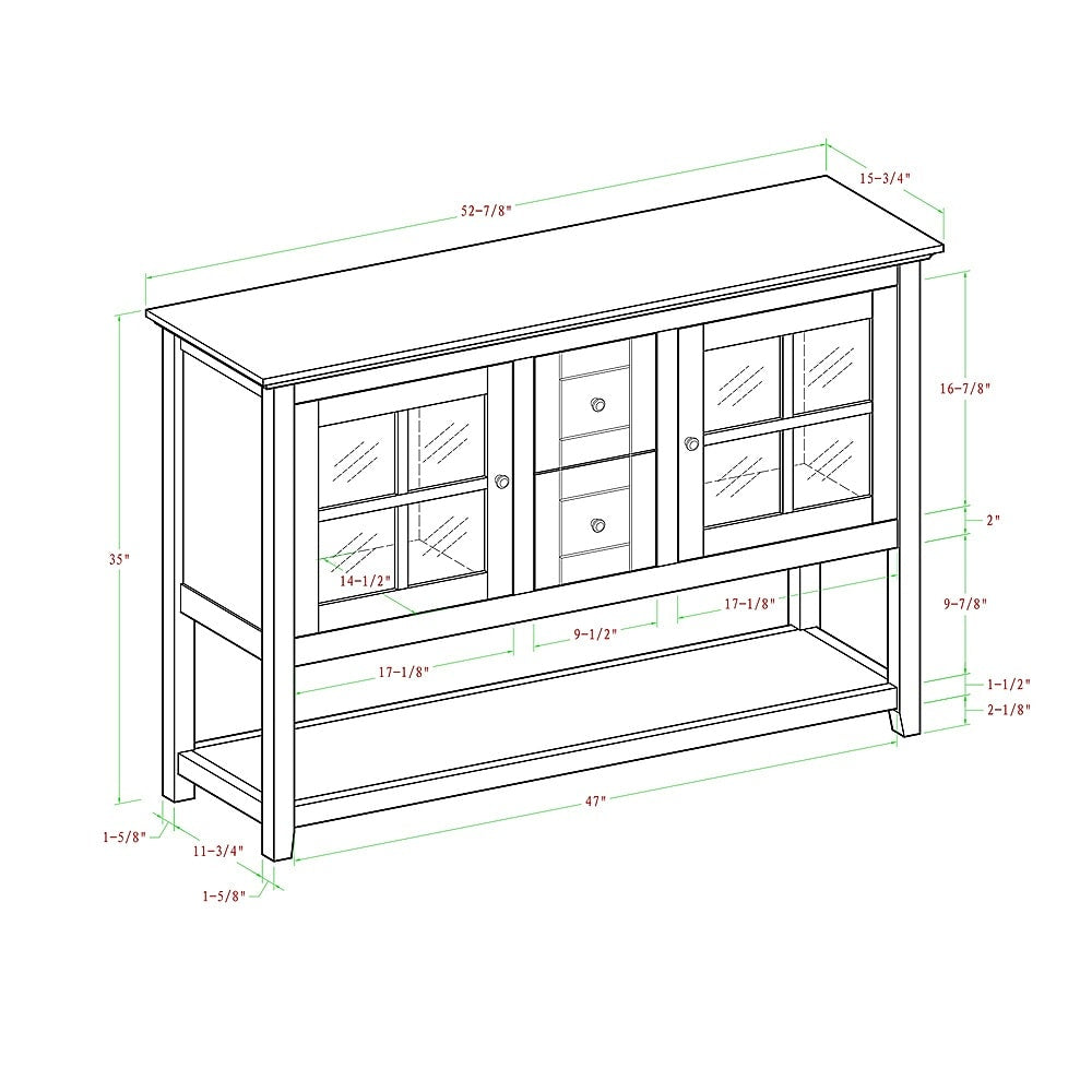 Walker Edison - Transitional TV Stand / Buffet for TVs up to 55" - White_6