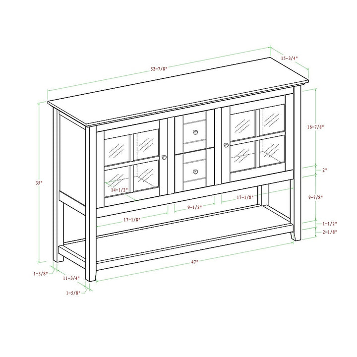 Walker Edison - Transitional TV Stand / Buffet for TVs up to 55" - White_6