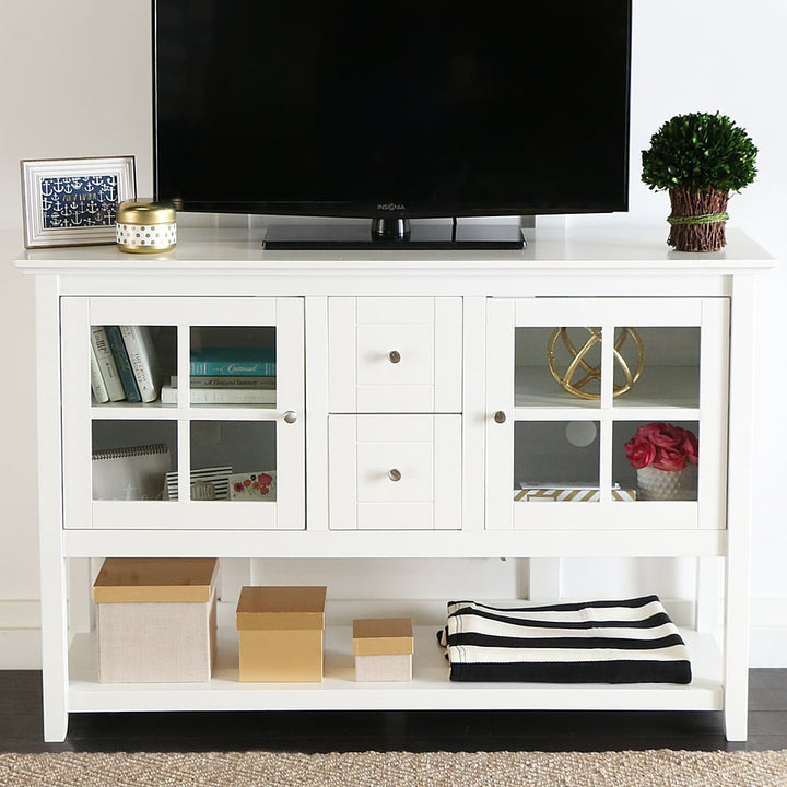 Walker Edison - Transitional TV Stand / Buffet for TVs up to 55" - White_3