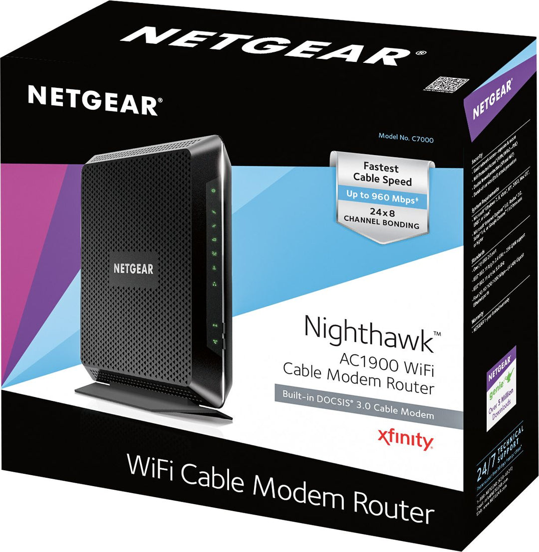 NETGEAR - Nighthawk AC1900 Router with DOCSIS 3.0 Cable Modem - Black_9