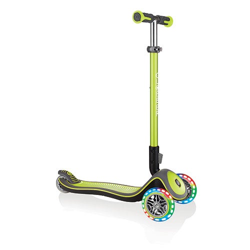 Elite Deluxe Foldable 3-Wheel Youth Scooter w/ Lights Lime Green_0
