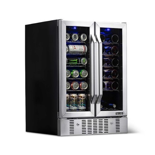 NewAir - 18-Bottle Wine and 60-Can Dual Zone Beverage Cooler - Stainless steel_0