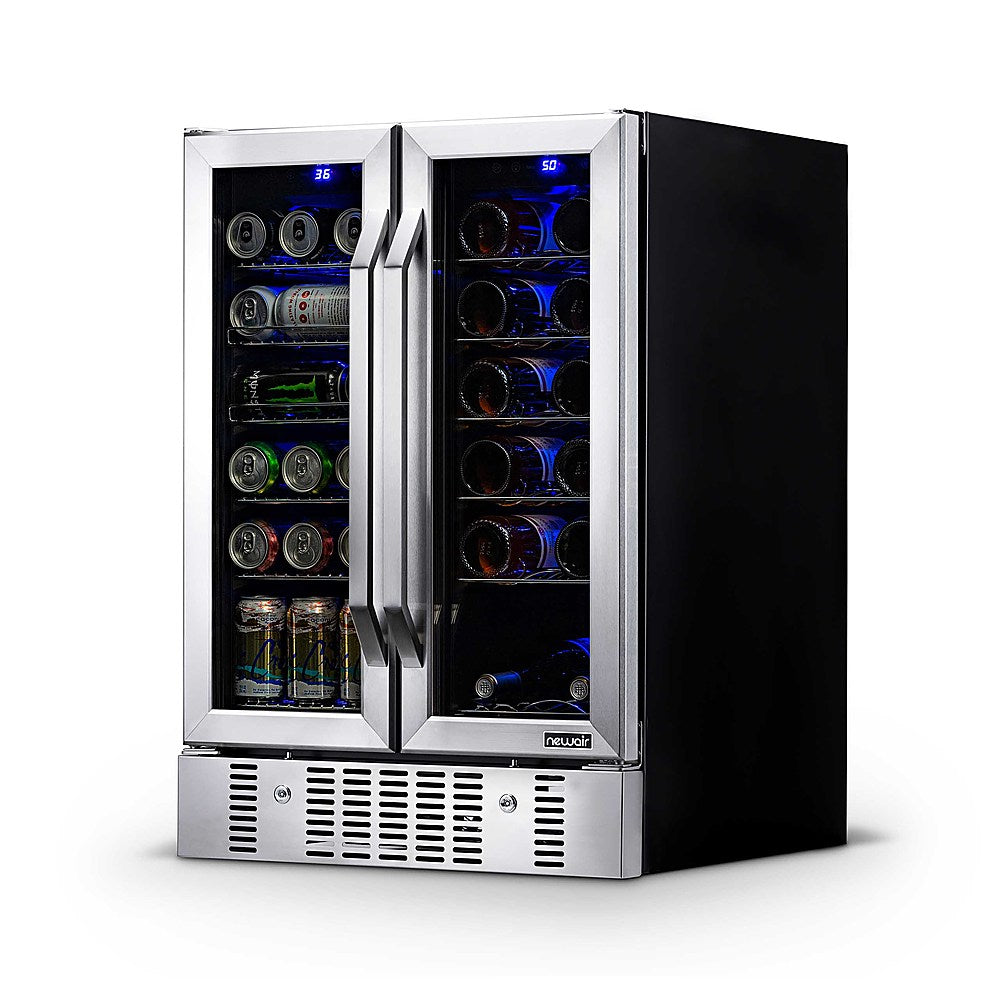 NewAir - 18-Bottle Wine and 60-Can Dual Zone Beverage Cooler - Stainless steel_4