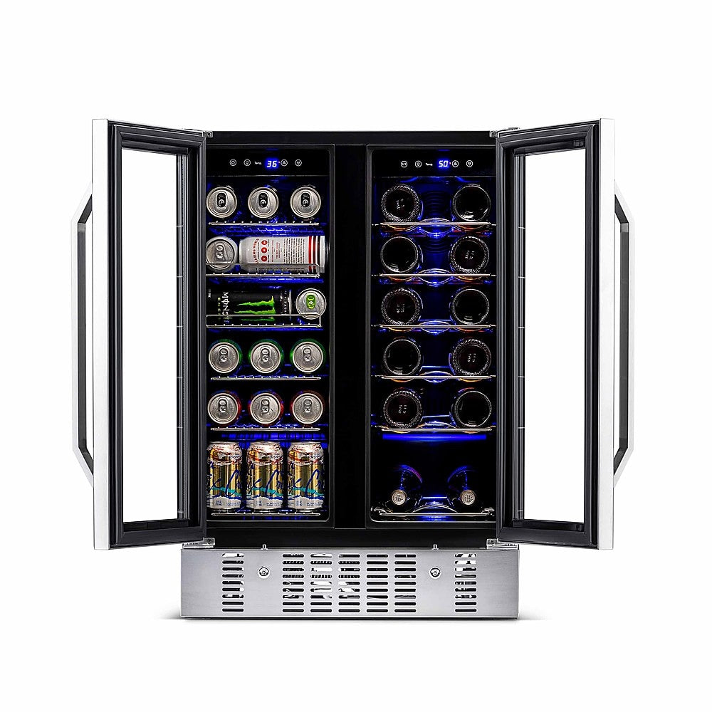 NewAir - 18-Bottle Wine and 60-Can Dual Zone Beverage Cooler - Stainless steel_3