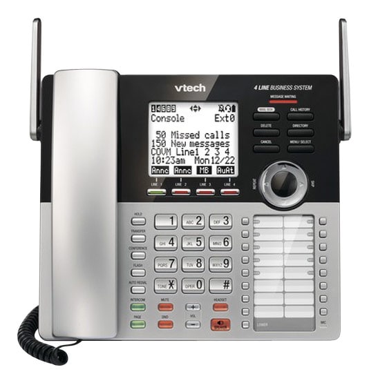 VTech - CM18445 Main Console - DECT 6.0 4-Line Expandable Small Business Office Phone with Answering System - Silver_1