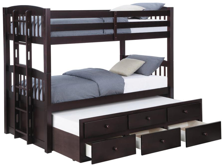 Kensington Twin over Twin Bunk Bed with Trundle Cappuccino_3