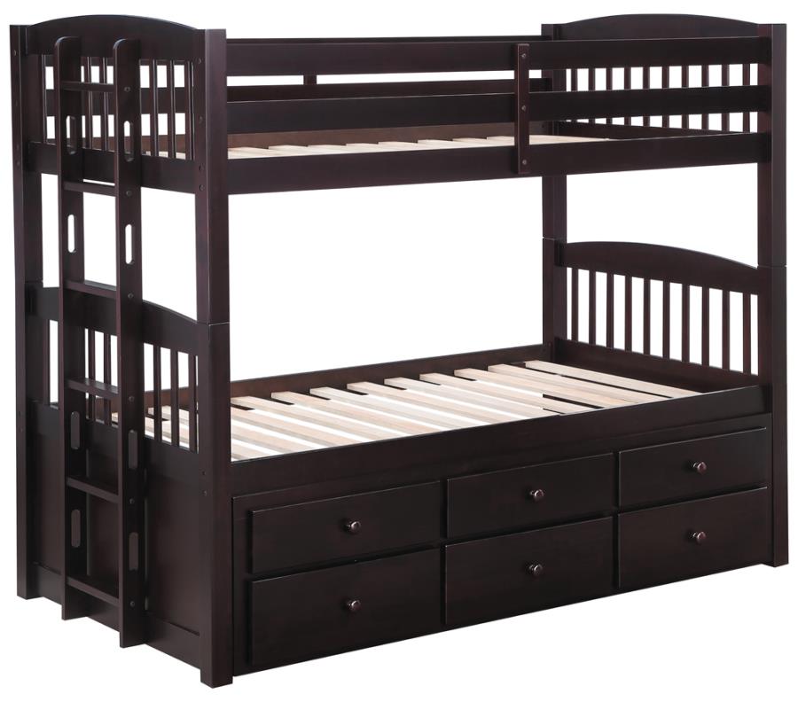 Kensington Twin over Twin Bunk Bed with Trundle Cappuccino_4