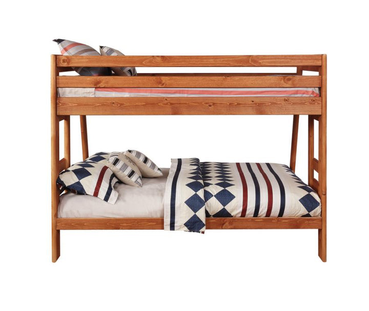 Wrangle Hill Twin over Full Bunk Bed with Built-in Ladder Amber Wash_6