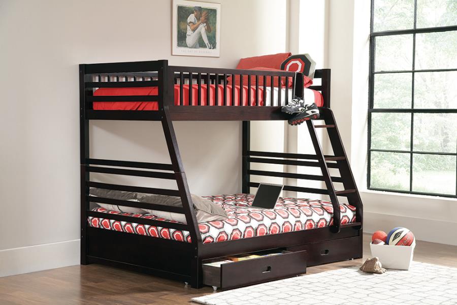 Ashton Twin over Full 2-drawer Bunk Bed Cappuccino_1