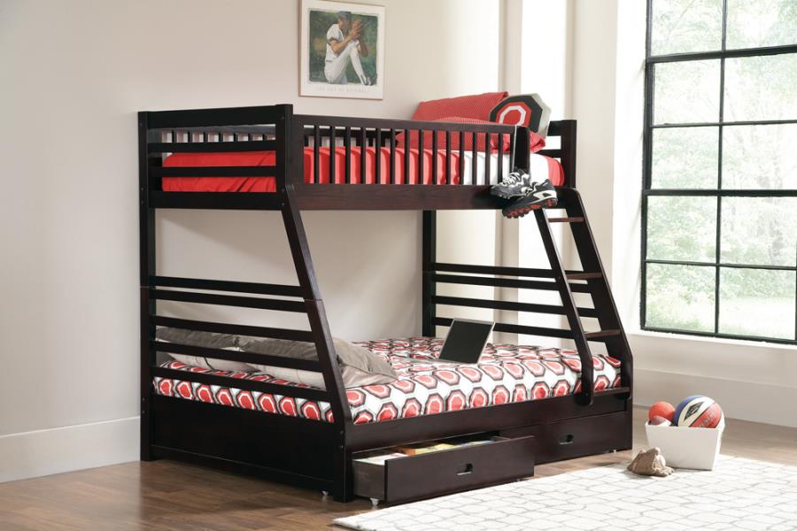 Ashton Twin over Full 2-drawer Bunk Bed Cappuccino_0