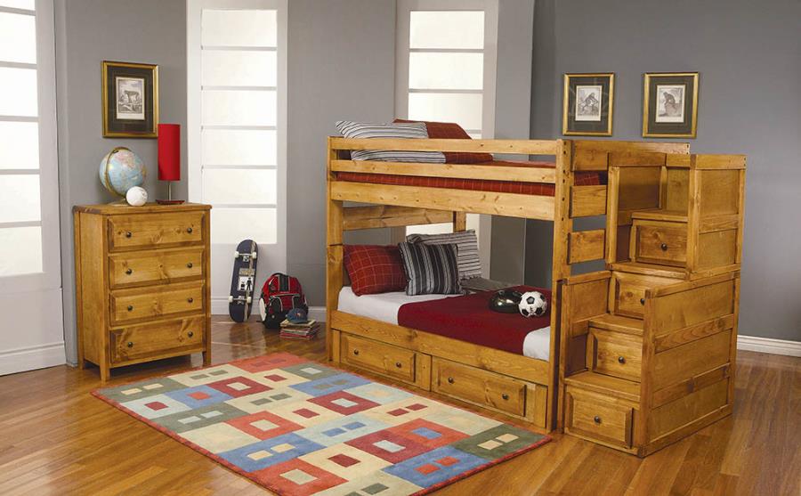 Wrangle Hill Twin over Twin Bunk Bed Amber Wash_0