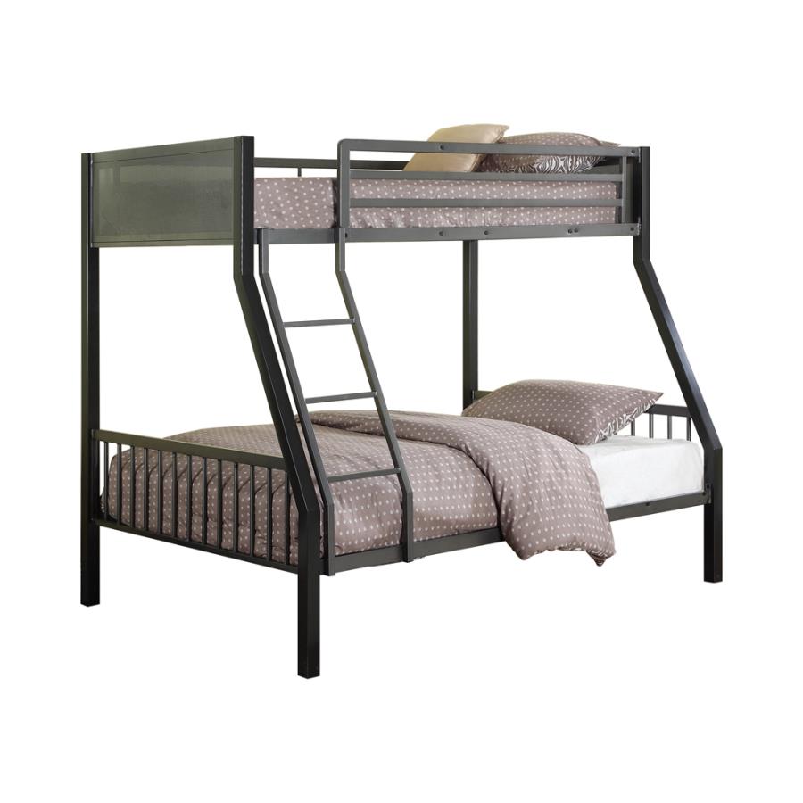 Meyers Twin over Full Metal Bunk Bed Black and Gunmetal_3