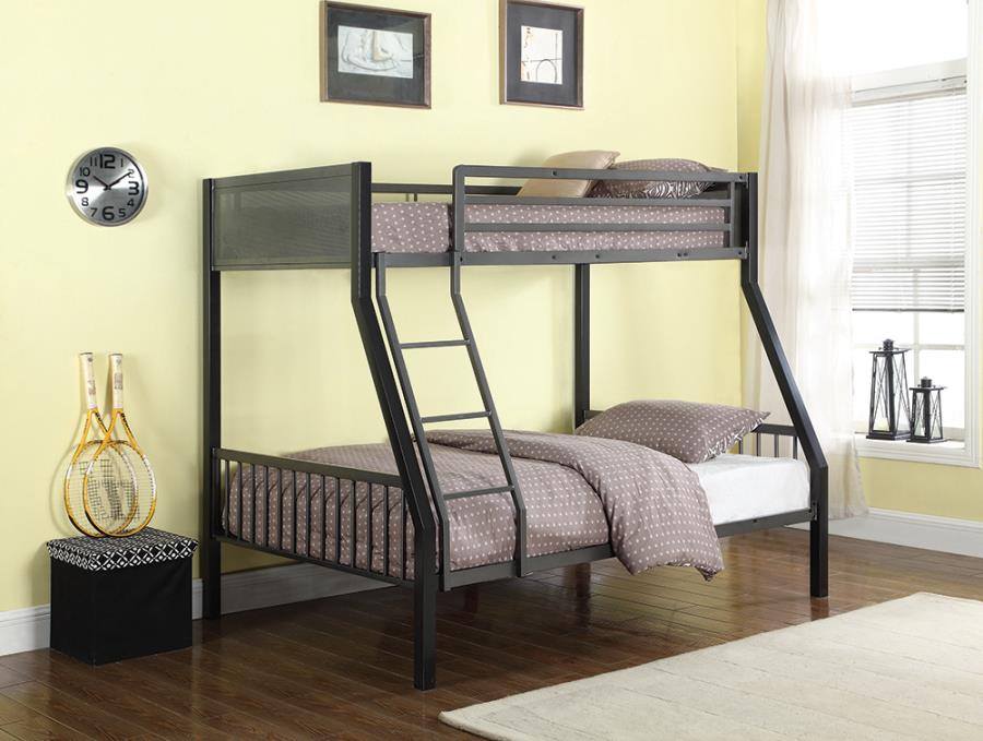 Meyers Twin over Full Metal Bunk Bed Black and Gunmetal_1