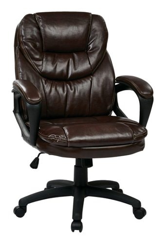 Office Star Products - Faux Leather Manager's Chair - Chocolate_0
