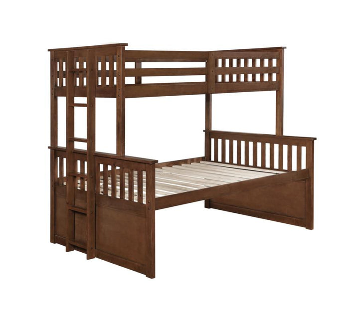 Atkin Twin Extra Long over Queen 3-drawer Bunk Bed Weathered Walnut_2