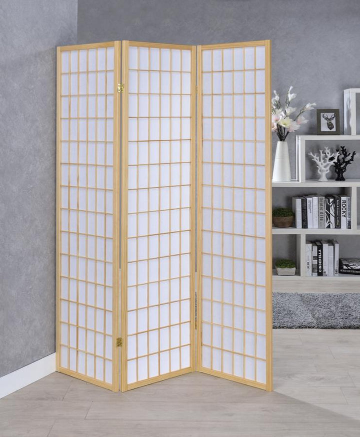 3-panel Folding Screen Natural and White_2