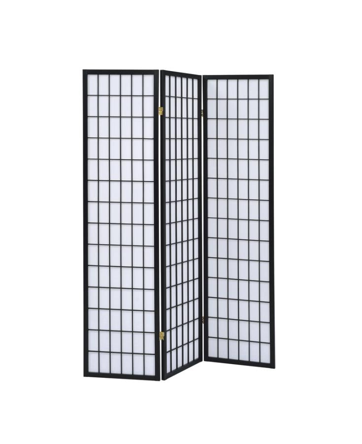 3-panel Folding Screen Black and White_1