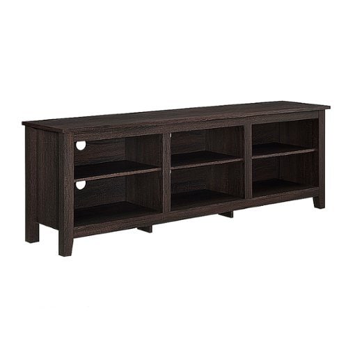 Walker Edison - Modern Open 6 Cubby Storage TV Stand for TVs up to 78" - Espresso_0