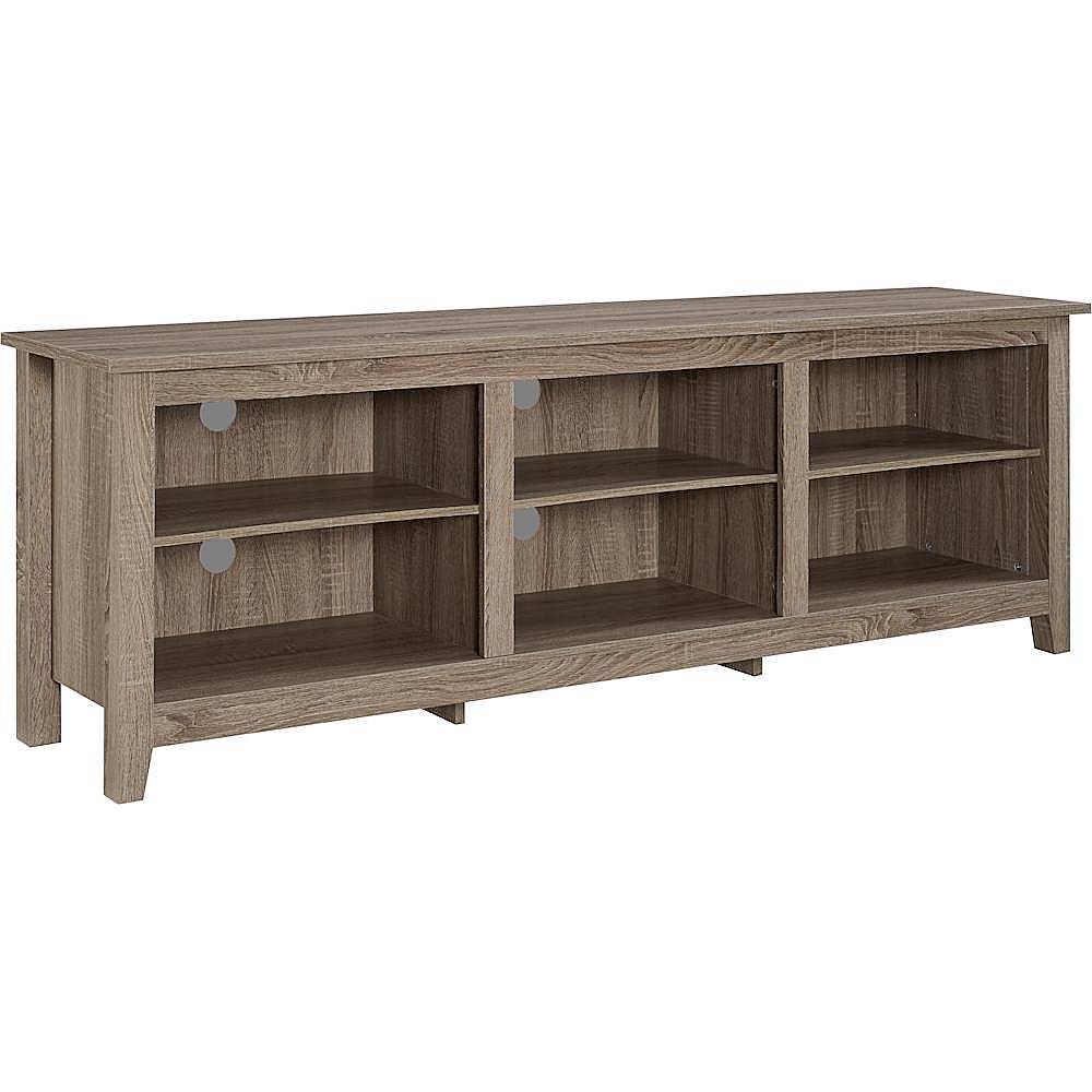 Walker Edison - Modern Open 6 Cubby Storage TV Stand for TVs up to 78" - Driftwood_2