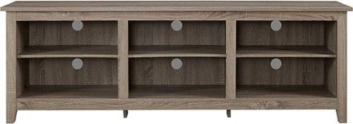 Walker Edison - Modern Open 6 Cubby Storage TV Stand for TVs up to 78" - Driftwood_0