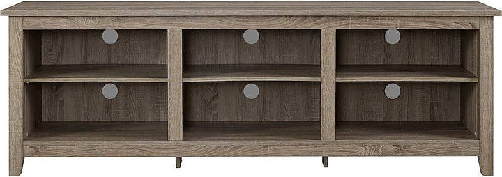 Walker Edison - Modern Open 6 Cubby Storage TV Stand for TVs up to 78" - Driftwood_1