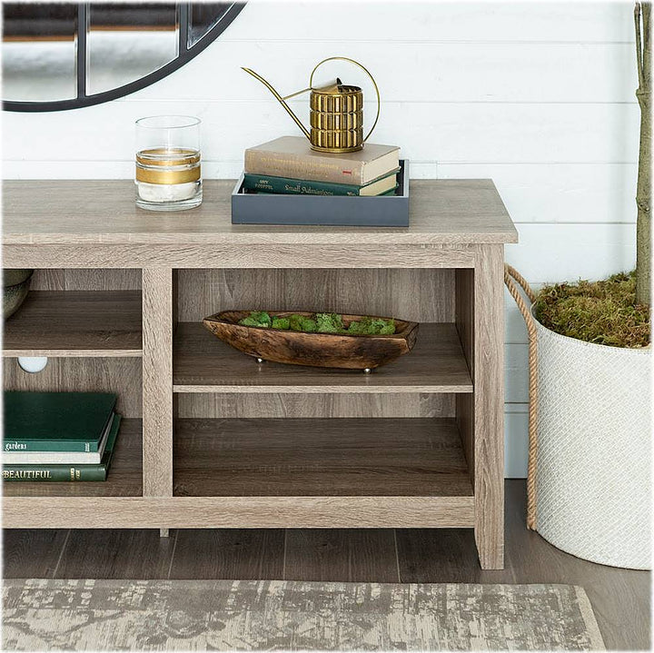 Walker Edison - Modern Open 6 Cubby Storage TV Stand for TVs up to 78" - Driftwood_5