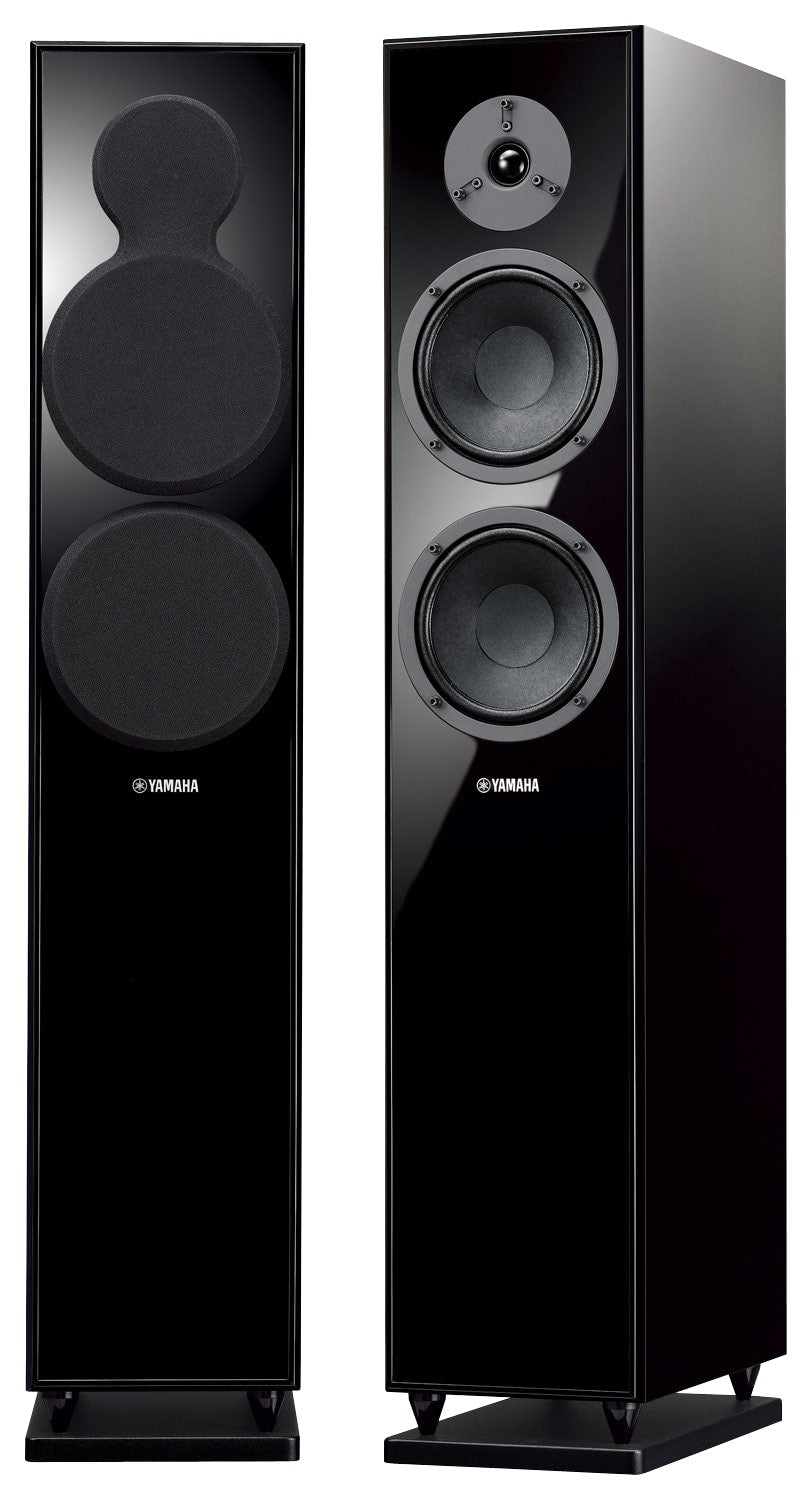 Yamaha - Dual 6-1/2" 2-Way Floor Speaker (Each) - Piano Black_1