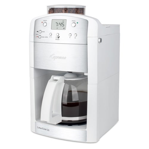 CoffeeTEAM GS 10 Cup Coffeemaker w/ Conical Burr Grinder, White_0