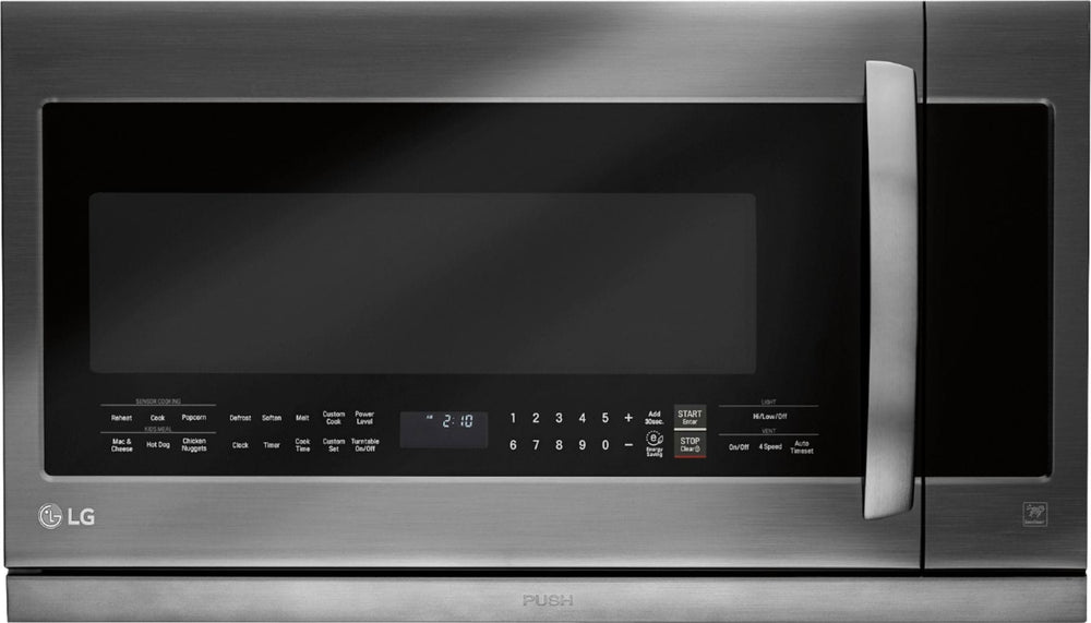 LG - 2.2 Cu. Ft. ExtendaVent 2.0 Over-the-Range Microwave with Sensor Cooking - Black stainless steel_1