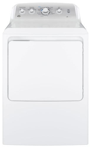 GE - 7.2 Cu. Ft. 4-Cycle High-Efficiency Gas Dryer - White with silver backsplash_1