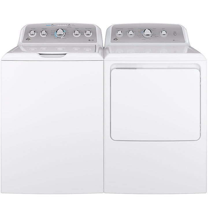 GE - 7.2 Cu. Ft. 4-Cycle High-Efficiency Gas Dryer - White with silver backsplash_4