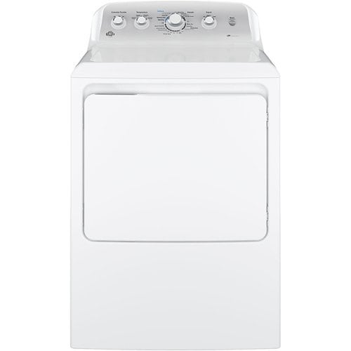 GE - 7.2 Cu. Ft. 4-Cycle Electric Dryer - White on white/silver_0