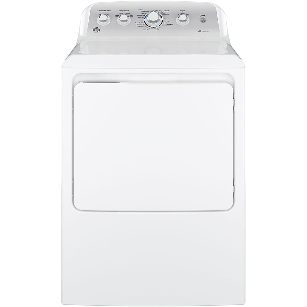 GE - 7.2 Cu. Ft. 4-Cycle Electric Dryer - White on white/silver_1