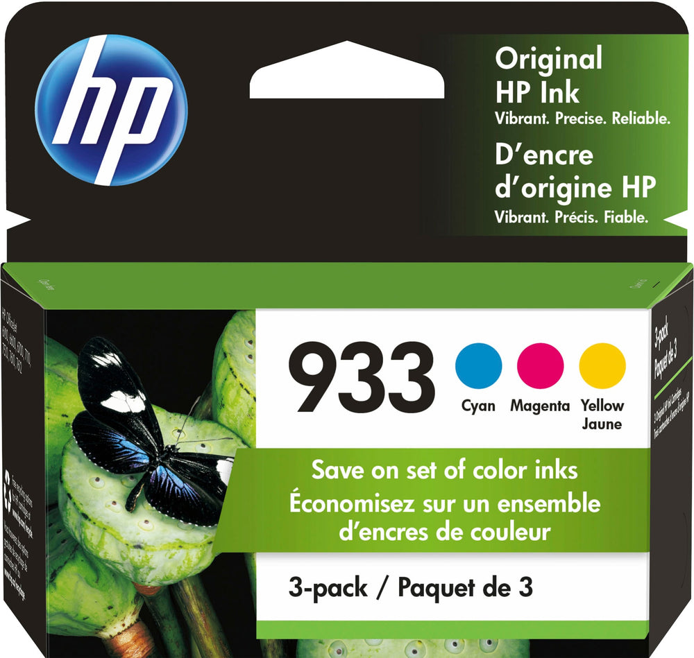 HP - 933 3-Pack Standard Capacity Ink Cartridges - Cyan/Magenta/Yellow_1