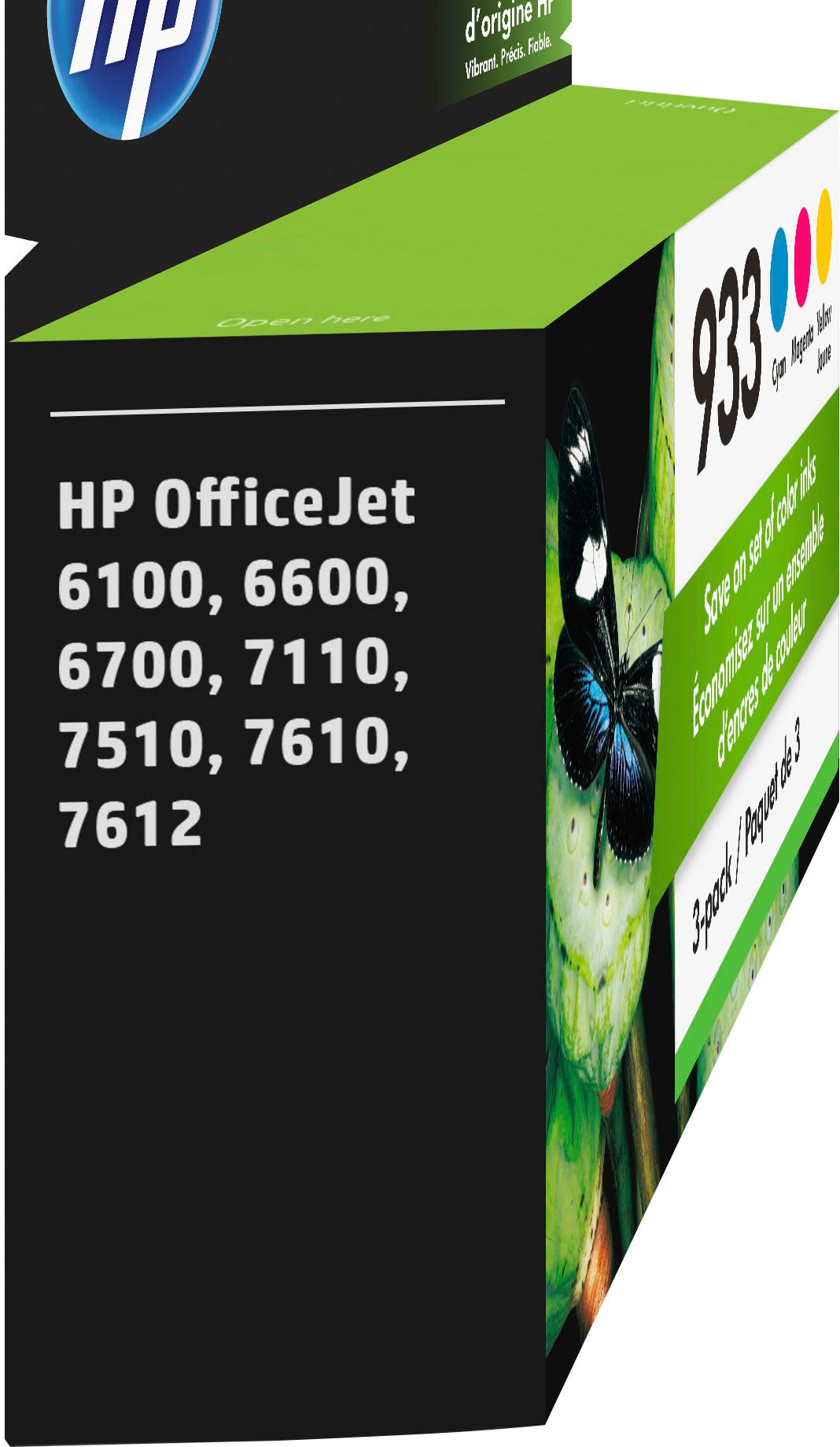 HP - 933 3-Pack Standard Capacity Ink Cartridges - Cyan/Magenta/Yellow_2