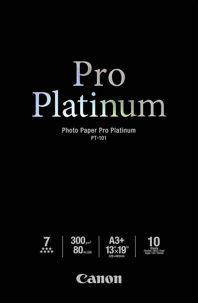 Canon - PT-101 Pro Platinum Glossy Photo 13" x 19" 10-count Paper - white_1