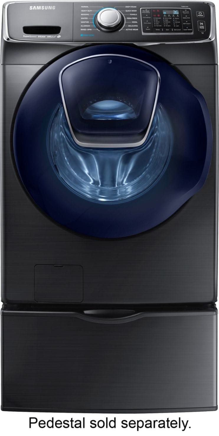 Samsung - 4.5 Cu. Ft. High Efficiency Stackable Front Load Washer with Steam and AddWash - Black stainless steel_5