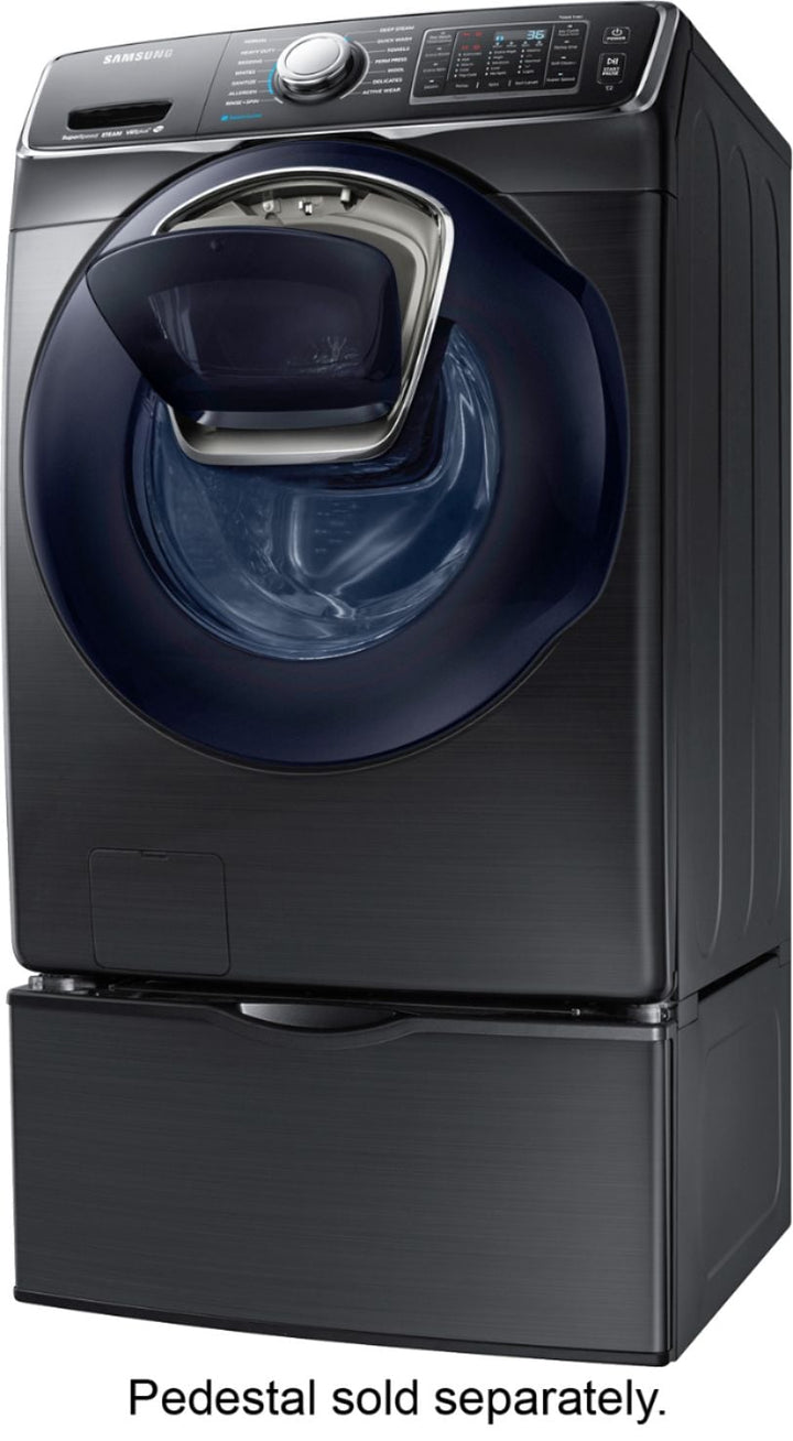Samsung - 4.5 Cu. Ft. High Efficiency Stackable Front Load Washer with Steam and AddWash - Black stainless steel_3
