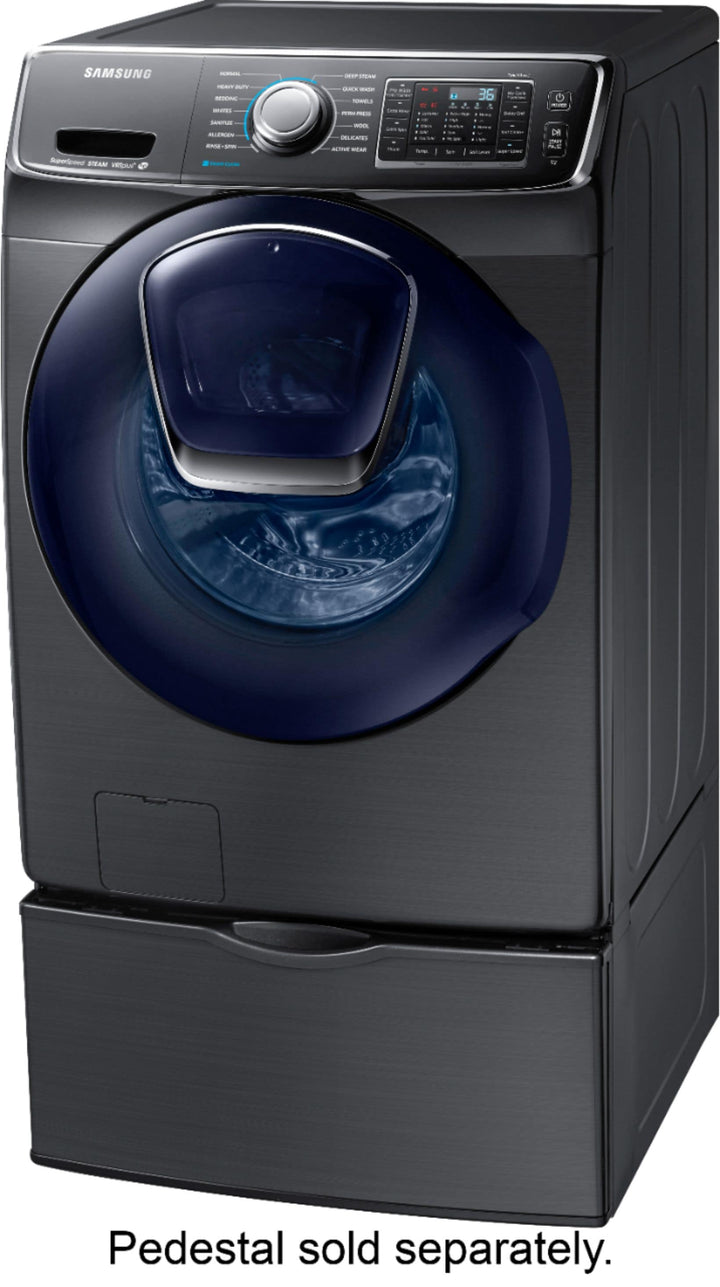 Samsung - 4.5 Cu. Ft. High Efficiency Stackable Front Load Washer with Steam and AddWash - Black stainless steel_6