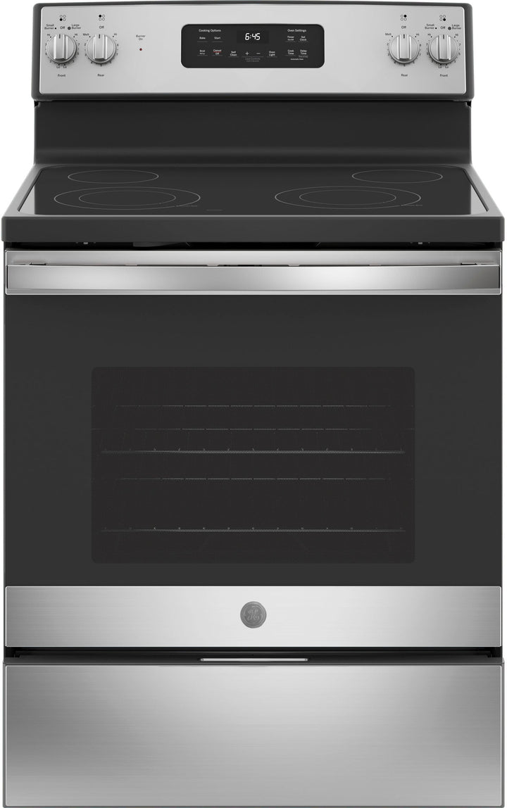 GE - 5.3 Cu. Ft. Freestanding Electric Range with Self-cleaning - Stainless steel_1