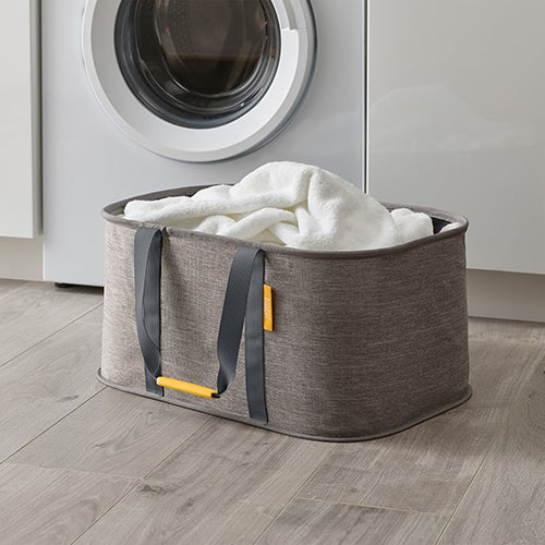 Hold-All 35L Collapsible Laundry Basket, Gray_0